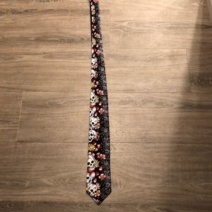 Ed Hardy skulls with flowers black tie